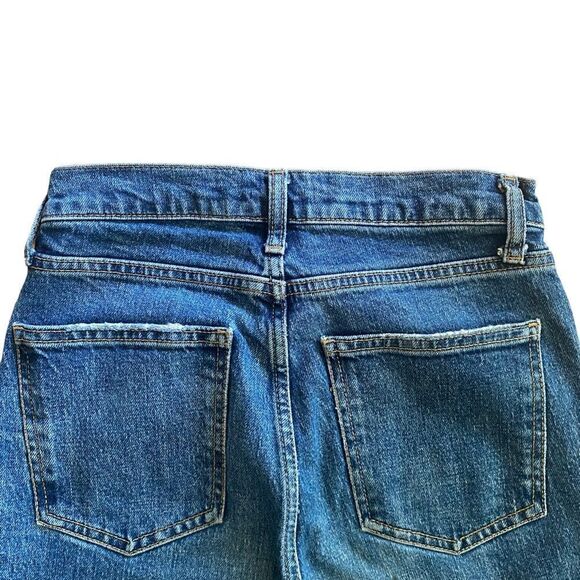 Zara | High Waisted Acid Wash Dark Blue Jeans, Size 4 - Picture 5 of 6